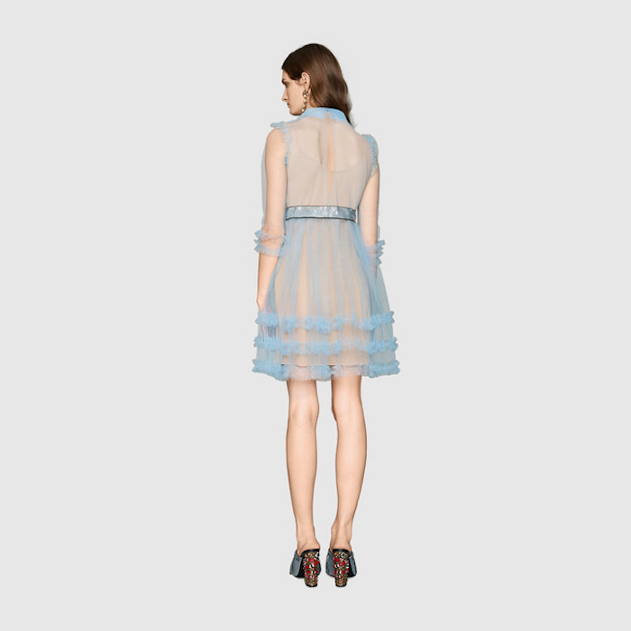 Tulle Organdy Embroidered Dress